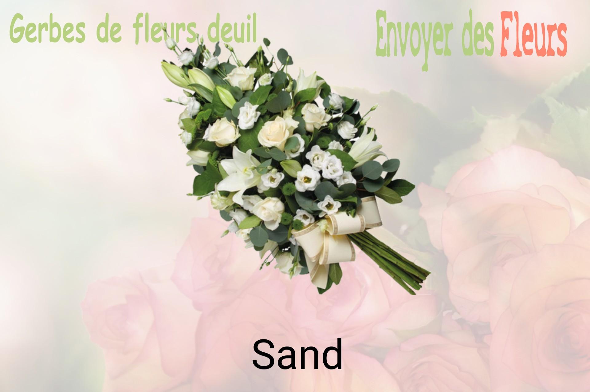 Gerbe de fleurs de deuil livrée à Sand